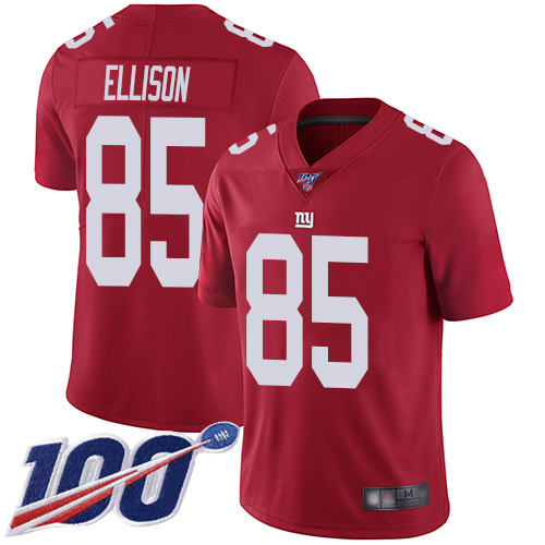 Men New York Giants 85 Rhett Ellison Red Limited Red Inverted Legend 100th Season Football NFL Jersey